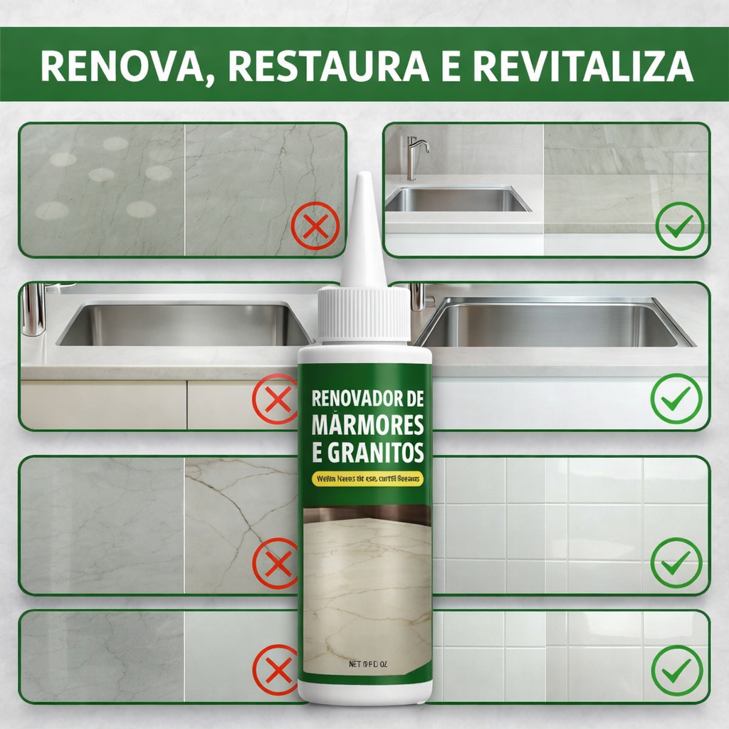 Kit Renovador e Protetor de Mármore Granito e Porcelanato